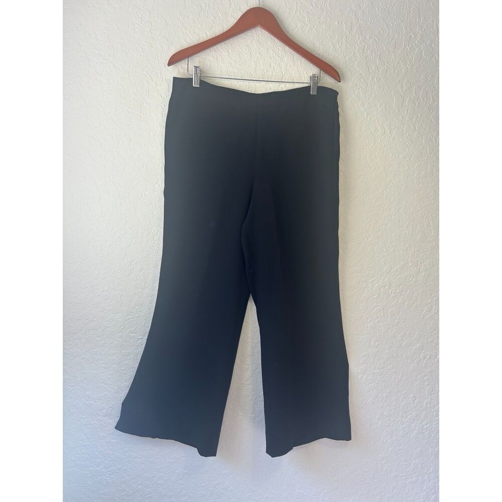 Theory Simonne Admiral Crepe Black Wide Leg Pants Women's Size 10 Made in USA